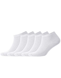 Men’s Bamboo Rayon Low Cut Athletic Socks 5 Pack - Breathable Running Gym Daily, Moisture Wicking Comfort Fit White